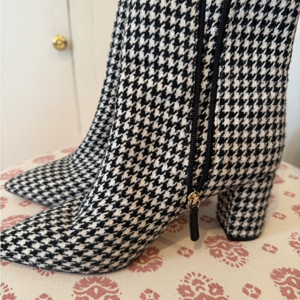 J. Crew Stylish Houndstooth Ankle Boots